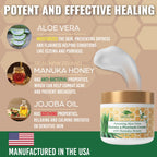 Manuka Honey Eczema Cream Moisturizing Lotion Treatment for Psoriasis Relief - Itchy, Dry Skin Rash Ointment - Soothing Moisturizer for Baby, Kids, Adults - High Strength Body & Face Cream 2oz