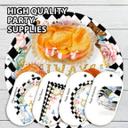 Grencian 96-Piece Alice in Onderland Party Tableware Set – Plates, Napkins & Forks for 24