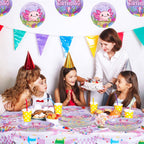 Grencian 96Pcs Axolotl Birthday Party Set – Pink Plates, Napkins & Forks (Serves 24)
