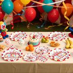 Grencian 96Pcs Carnival Circus Party Plates & Napkins – Serves 24 | Birthday Tableware Set