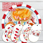 Grencian 96Pcs Carnival Circus Party Plates & Napkins – Serves 24 | Birthday Tableware Set