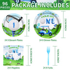 Grencian Golf First Birthday Party Supplies — Hole-in-One Tableware Set (Serves 24)