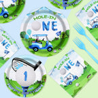 Grencian Golf First Birthday Party Supplies — Hole-in-One Tableware Set (Serves 24)