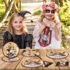 Grencian 96 Pcs Pirate Party Tableware Set – Plates, Napkins & Forks (Serves 24)