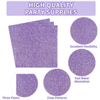 Grencian 96Pcs Purple Party Supplies – Iridescent Plates & Napkins for 24 Guests