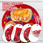 Grencian 96Pcs Spider 3rd Birthday Party Supplies – Hero Plates, Napkins & Forks (Serves 24)