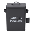 Grey Laundry Powder Tin Box with Handle and Scoop