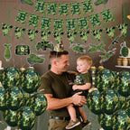 GSYUNZYKJ Army Birthday Party Decorations – Camouflage Military Banner, Balloons & Swirls