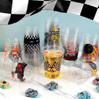 GuassLee 50 Race Car Birthday Party Cups – 12oz Checkered Flag Disposable