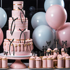 Guiqulai 25 Pcs Black Bow Cake Toppers Set – Birthday, Wedding & Baby Shower Decorations
