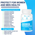 200 Billion CFU Probiotic – 12 Strains + 3 Organic Prebiotics, 240 Caps (240-Day), Non-GMO