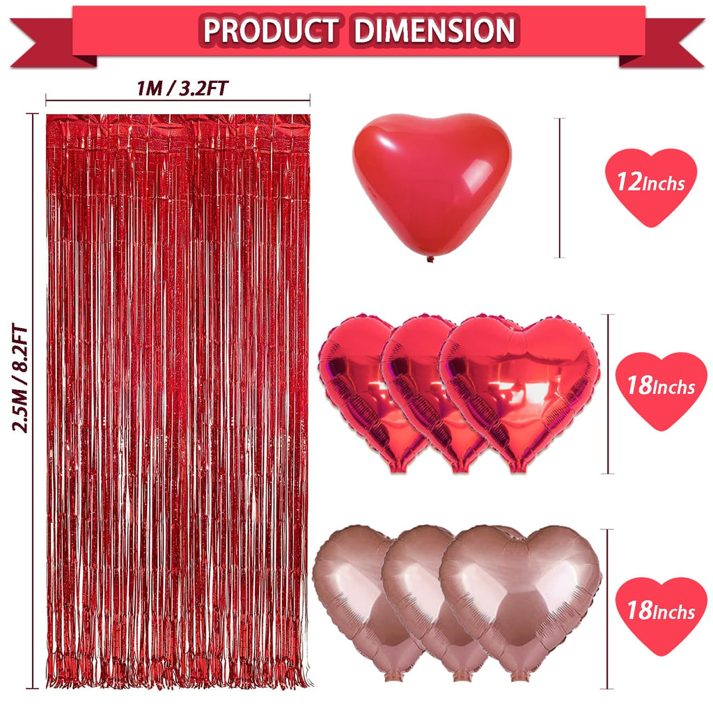Guudmua 72 Pcs Valentines Day Decor Kit – Balloons, Petals & Romantic Accents