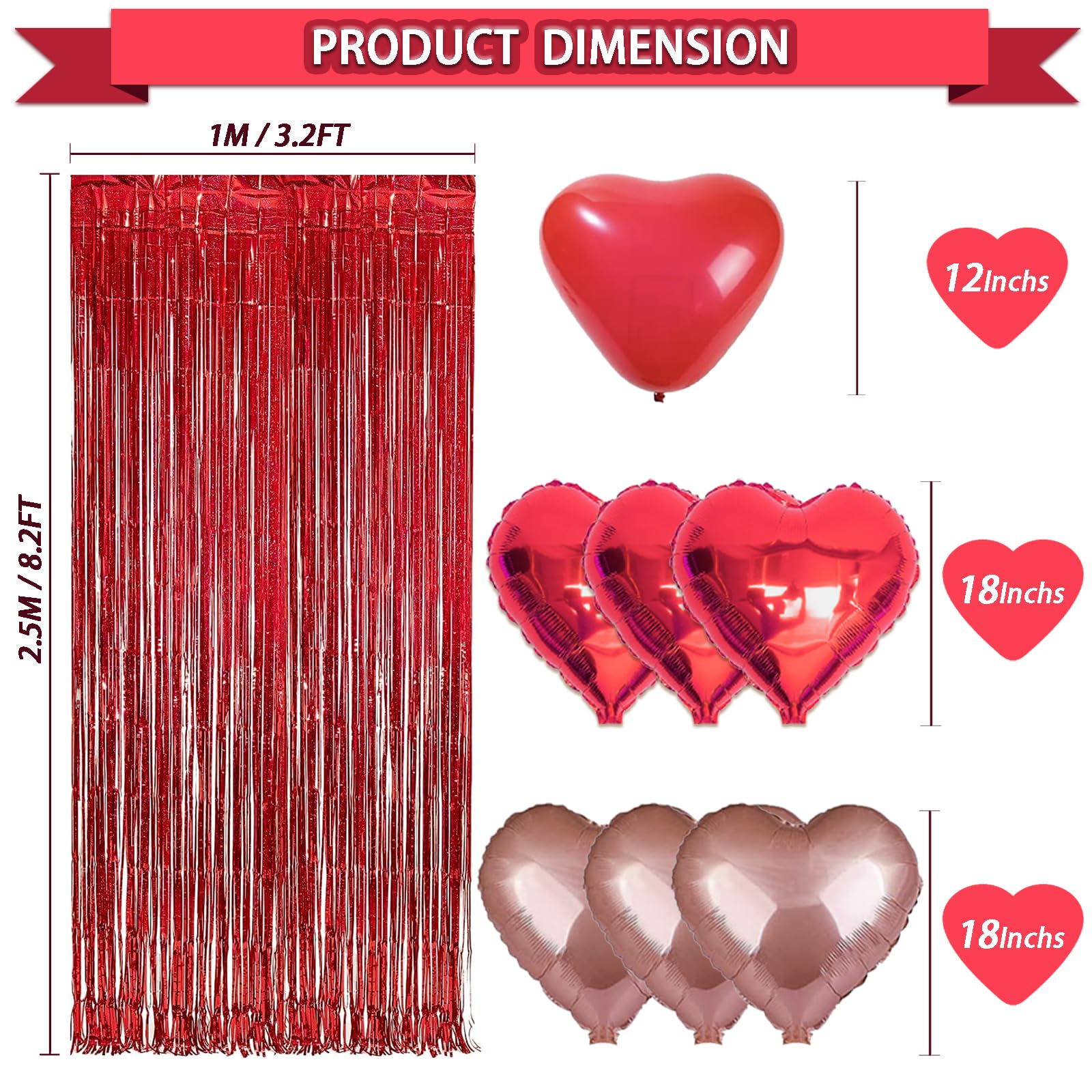 Guudmua 72 Pcs Valentines Day Decor Kit – Balloons, Petals & Romantic Accents