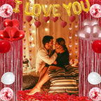 Guudmua 72 Pcs Valentines Day Decor Kit – Balloons, Petals & Romantic Accents