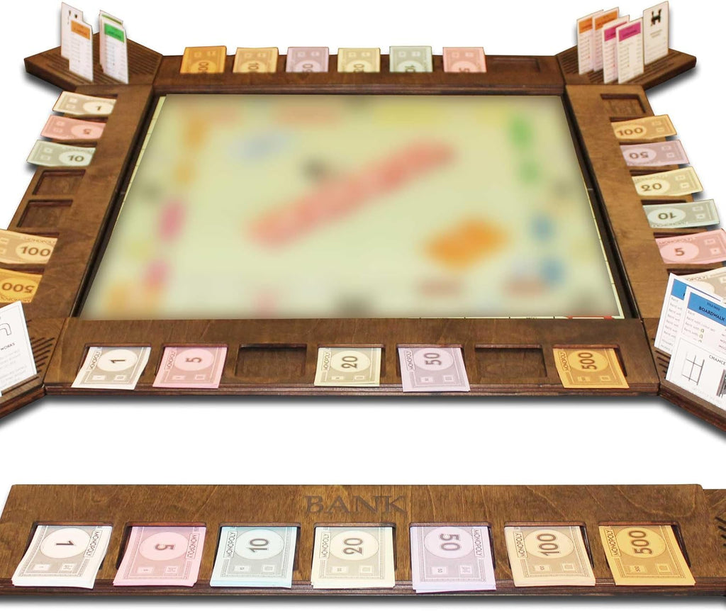 GUYTRENDz Custom Board Game Frame – Personalized Monopoly Organizer (Walnut)