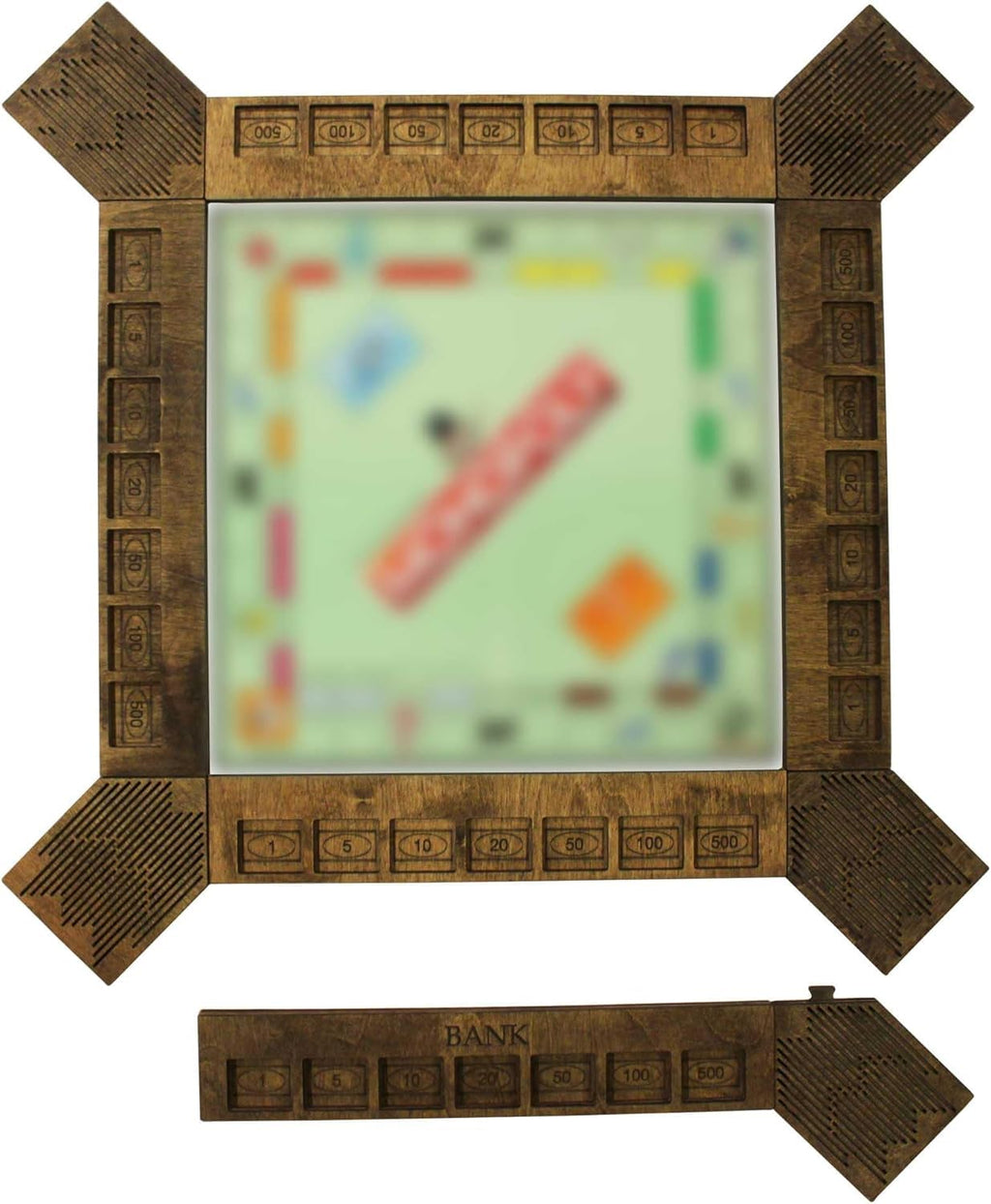 GUYTRENDz Custom Board Game Frame – Personalized Monopoly Organizer (Walnut)