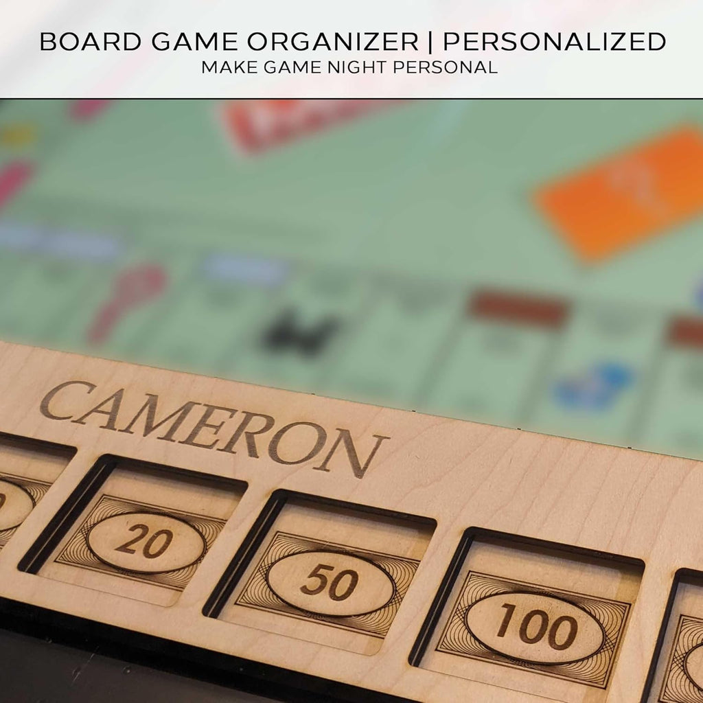 GUYTRENDz Custom Board Game Frame Ebony – Monopoly Organizer Complete Set