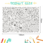 GWHOLE Giant Coloring Poster 40x28 Inch – Wedding Themed Colorable Tablecloth for Home, School, Bridal Shower