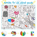 GWHOLE Giant Coloring Poster 40x28 Inch – Wedding Themed Colorable Tablecloth for Home, School, Bridal Shower