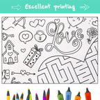 GWHOLE Giant Coloring Poster 40x28 Inch – Wedding Themed Colorable Tablecloth for Home, School, Bridal Shower