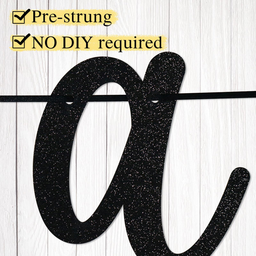 GXSOVSO Go Shawty Birthday Banner - Black Glitter Hip Hop Party Decor