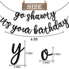 GXSOVSO Go Shawty Birthday Banner - Black Glitter Hip Hop Party Decor
