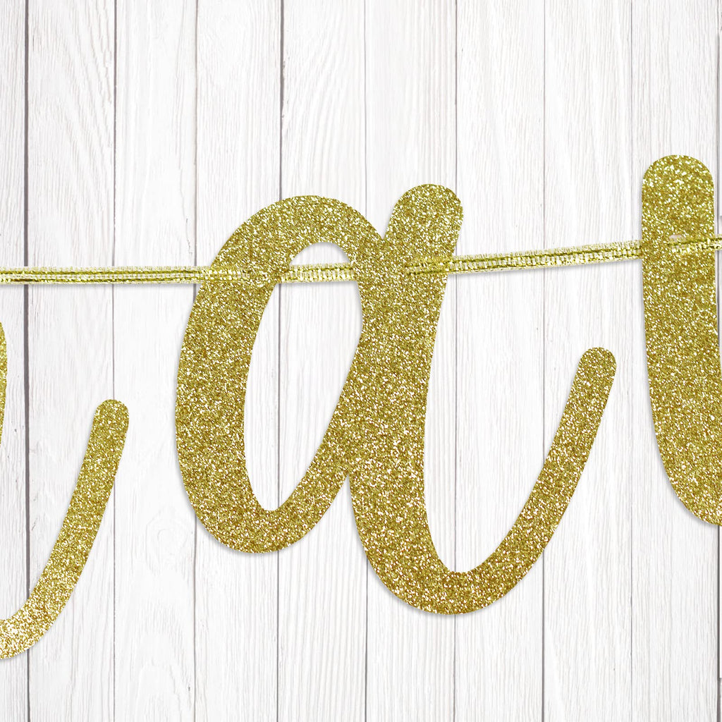 GXSOVSO Go Shawty Birthday Banner - Gold Hip Hop Party Decor