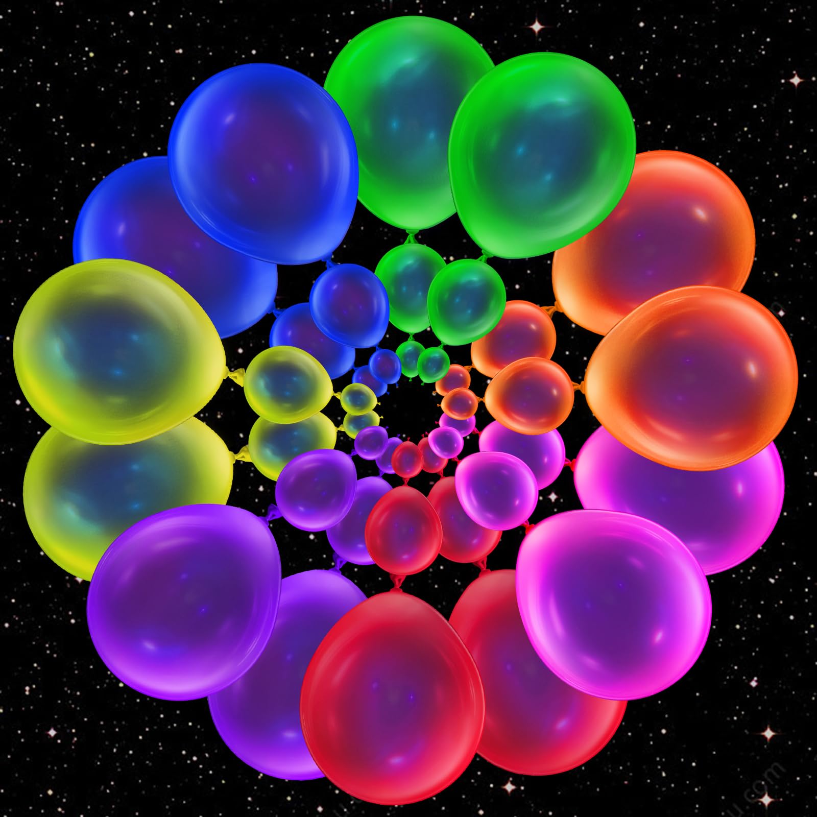 GYIPFIPA 100 Pcs UV Neon Balloons – Blacklight Glow Party Decor