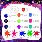 GYIPFIPA UV Neon Balloons Kit – Glow in the Dark Party Decor with 4D Explosion Star Balloons