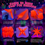 GYIPFIPA UV Neon Balloons Kit – Glow in the Dark Party Decor with 4D Explosion Star Balloons