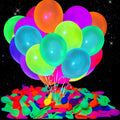 GYIPFIPA 150 Pcs UV Neon Balloons – Blacklight Reactive Glow Party Decor