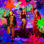 GYIPFIPA UV Neon Balloons Kit – Glow in the Dark Party Decor with 4D Explosion Star Balloons