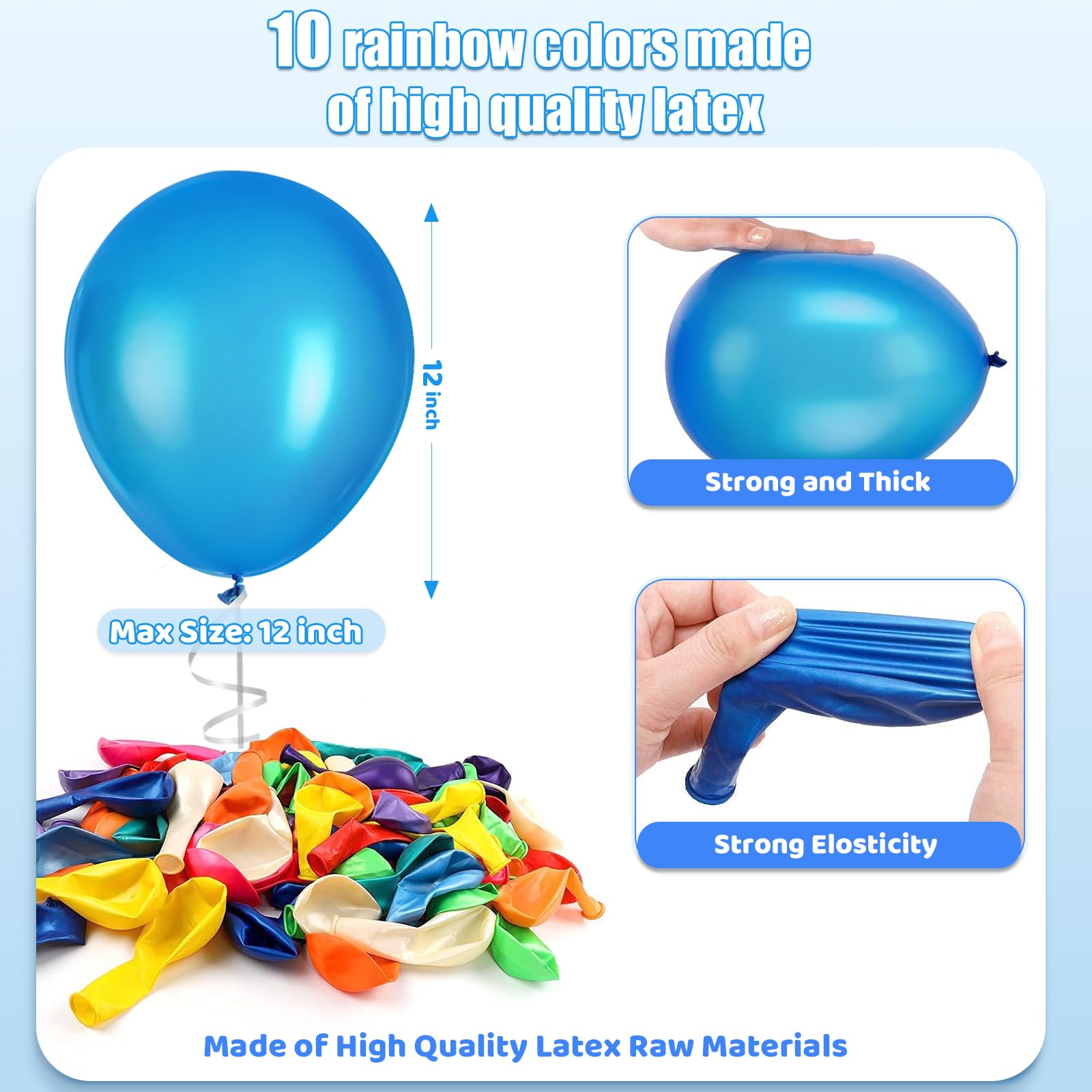 GYIPFIPA 60-Pack Rainbow Latex Balloons – 12 Inch Assorted Colors for Party Decor