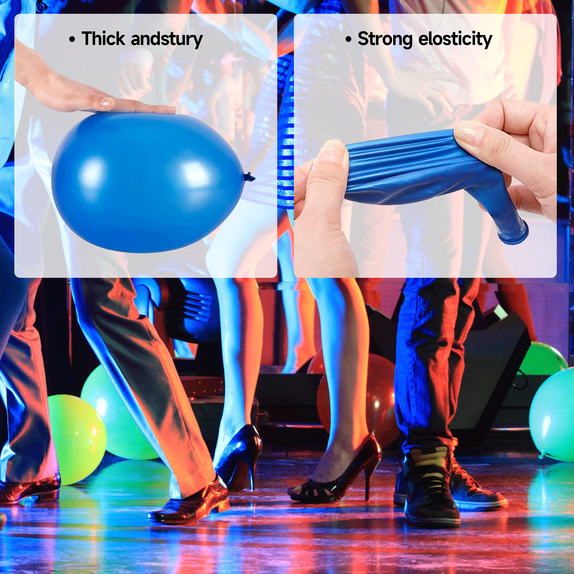 GYIPFIPA 300 Pcs UV Neon Balloons – Glow in the Dark Balloons for Parties and Weddings