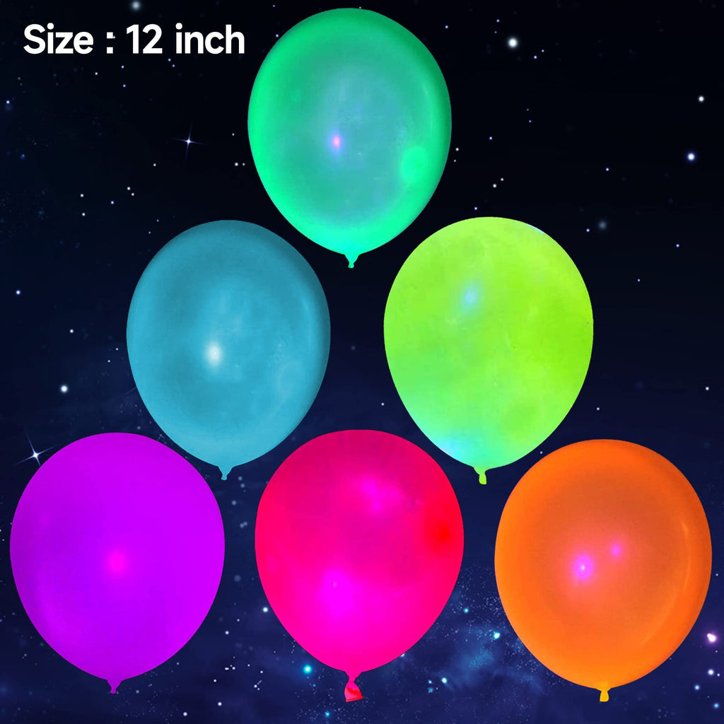 GYIPFIPA 300 Pcs UV Neon Balloons – Glow in the Dark Balloons for Parties and Weddings