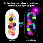 GYIPFIPA 90 Pcs UV Neon Balloons – Glow Stars, Black Light Party Decor