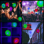 GYIPFIPA 200 Pcs UV Neon Balloons – 7 Colors, Blacklight Reactive, Glow in the Dark Party Decorations