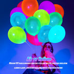 GYIPFIPA 200 Pcs UV Neon Balloons – 7 Colors, Blacklight Reactive, Glow in the Dark Party Decorations