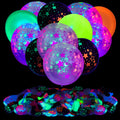 GYIPFIPA 90 Pcs UV Neon Balloons – Glow Stars, Black Light Party Decor