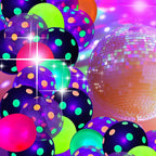 GYIPFIPA 90 Pcs UV Neon Balloons – Glow in the Dark Polka Dot Balloons for Birthday, Wedding & Parties