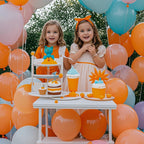 GYIPFIPA Orange Balloons 100 Pack 12-inch Latex with Ribbons for Halloween & Parties