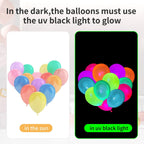 GYIPFIPA 300 Pcs UV Neon Balloons – Glow in the Dark Balloons for Parties and Weddings
