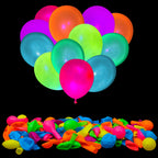 GYIPFIPA 300 Pcs UV Neon Balloons – Glow in the Dark Balloons for Parties and Weddings