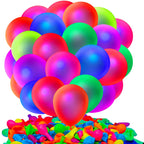 GYIPFIPA 200 Pcs UV Neon Balloons – 7 Colors, Blacklight Reactive, Glow in the Dark Party Decorations
