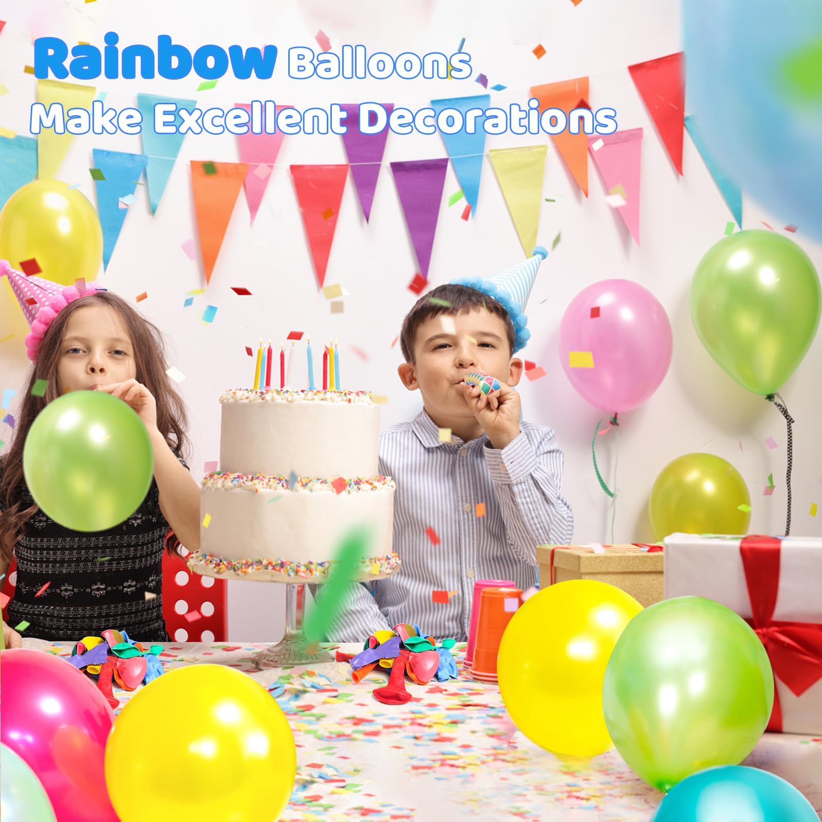 GYIPFIPA 60-Pack Rainbow Latex Balloons – 12 Inch Assorted Colors for Party Decor