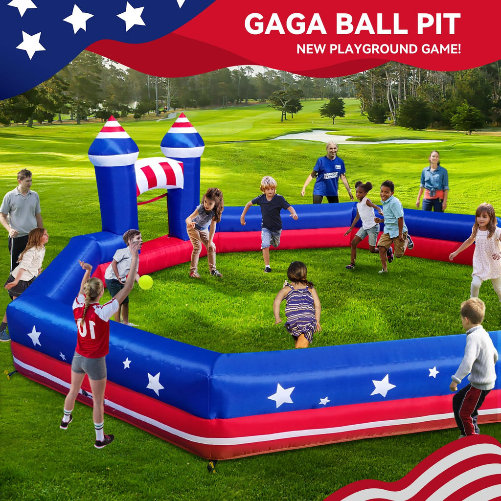GYMMALL Gaga Ball Pit Inflatable 20FT with Built-in Blower – Portable Indoor/Outdoor Gagaball Court