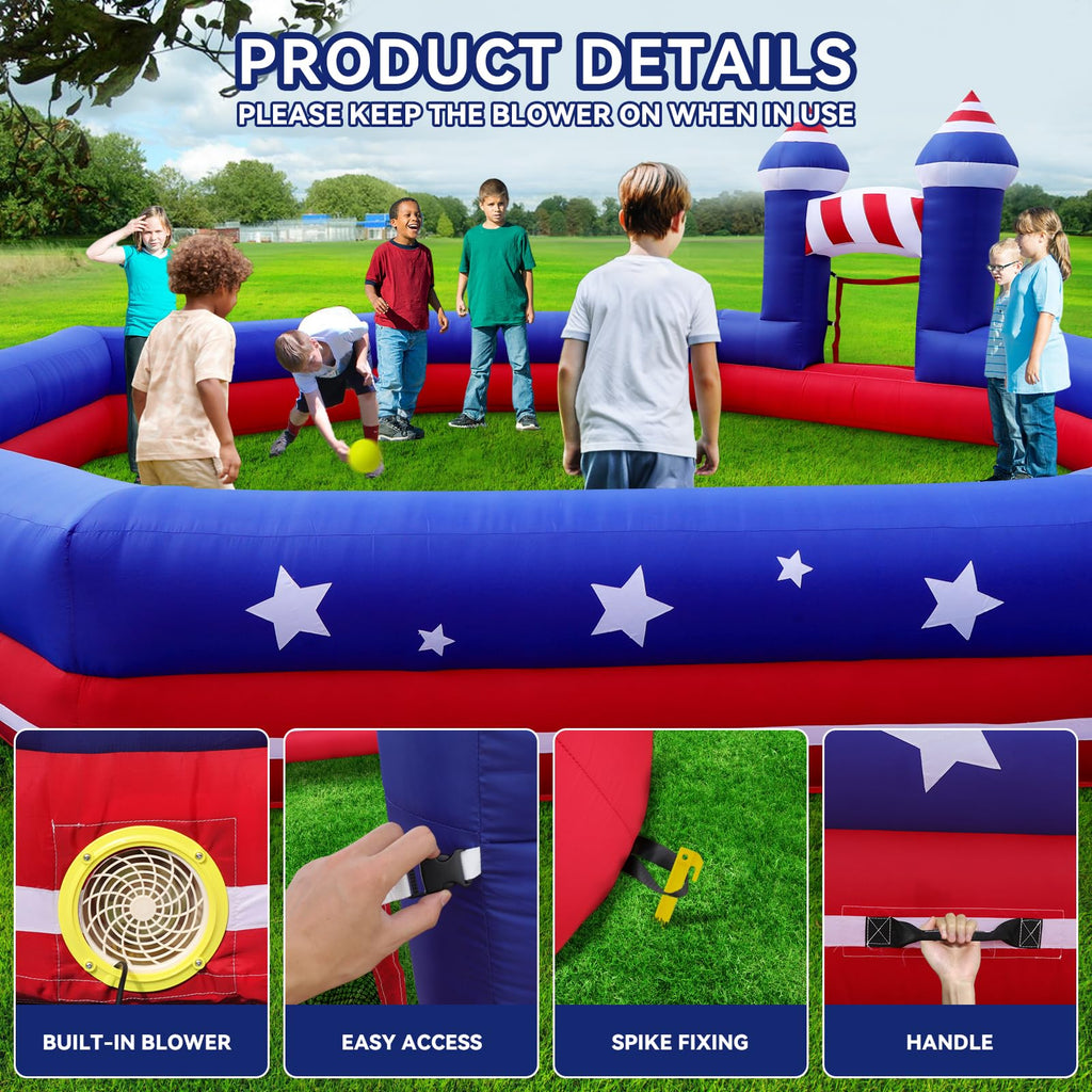 GYMMALL Gaga Ball Pit Inflatable 20FT with Built-in Blower – Portable Indoor/Outdoor Gagaball Court