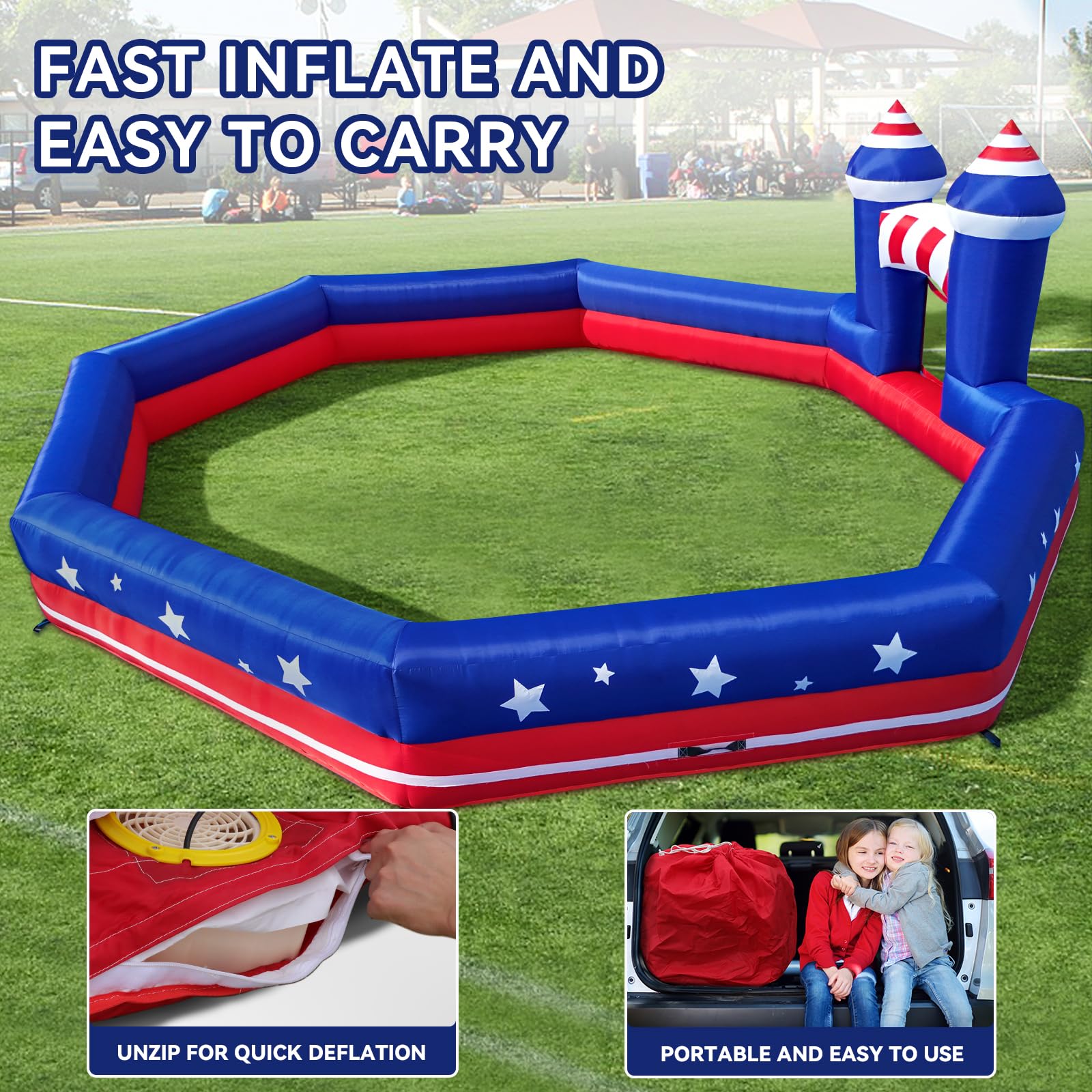GYMMALL Gaga Ball Pit Inflatable 20FT with Built-in Blower – Portable Indoor/Outdoor Gagaball Court