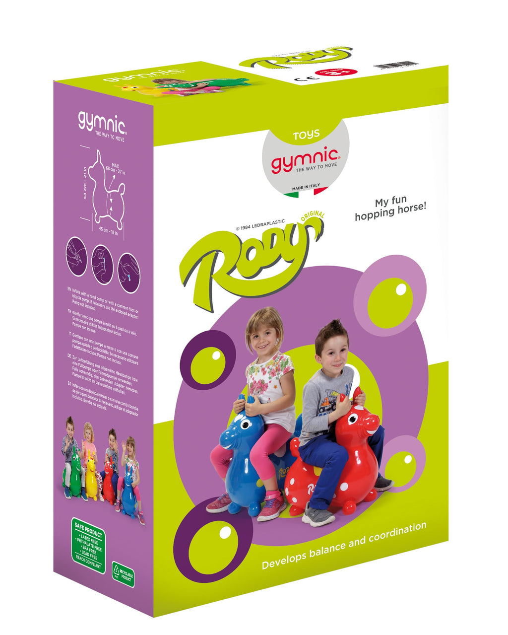 Gymnic Rody Blue Bounce Horse – Safe, Durable Balance Toy for Kids
