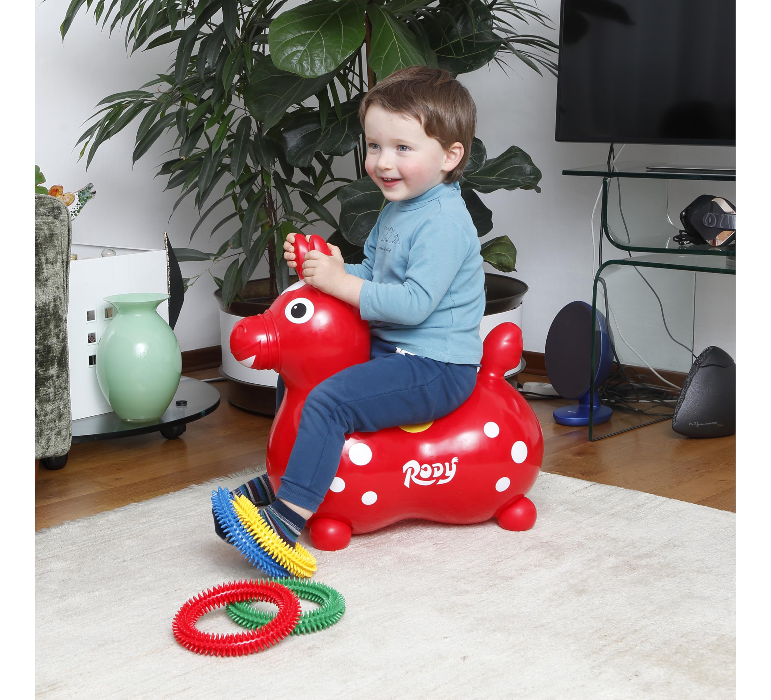 Gymnic Rody Bounce Horse Yellow | Safe Inflatable Toy for Balance and Coordination